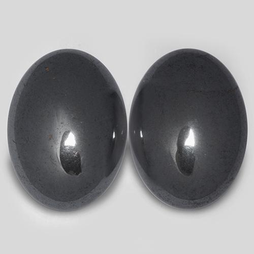 Achetez naturel 14.54ct Gris foncé Hématite gems, Coupe ovale, En provenance Brésil chez GemSelect. En stock, livraison internationale!