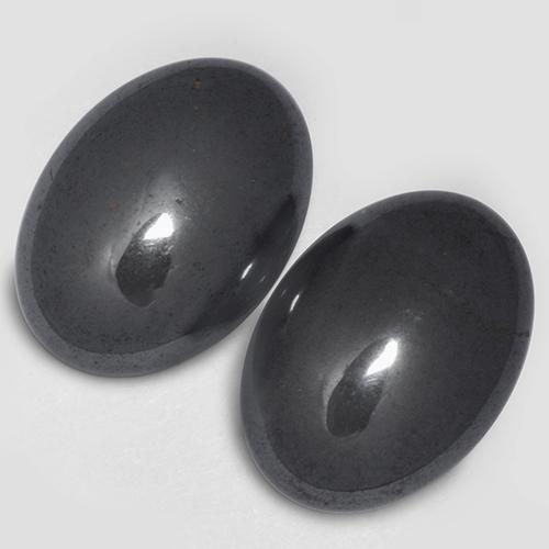 Achetez naturel 14.54ct Gris foncé Hématite gems, Coupe ovale, En provenance Brésil chez GemSelect. En stock, livraison internationale!