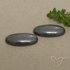 Shop natural 18.34ct Noir Gris Hématite gems, ovale, from Brésil at GemSelect. In stock, global shipping!