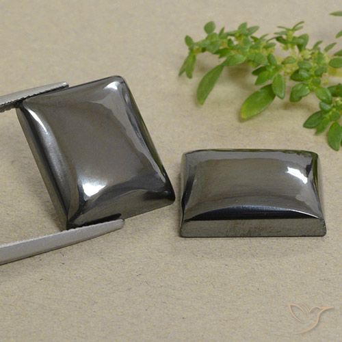 57.73ctw Naturel Gris moyen Hématite, Baquette, Opaque