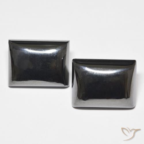 48.47ctw Naturel Noir Gris Hématite, Baquette, Opaque