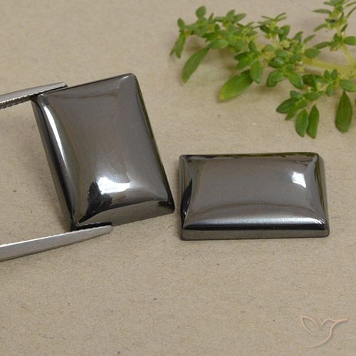 57.51ctw Naturel Gris moyen Hématite, Baquette, Opaque