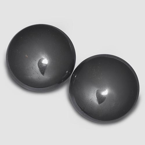 Achetez naturel 64.57ct Noir Gris Hématite gems, Coupe roude, En provenance Brésil chez GemSelect. En stock, livraison internationale!