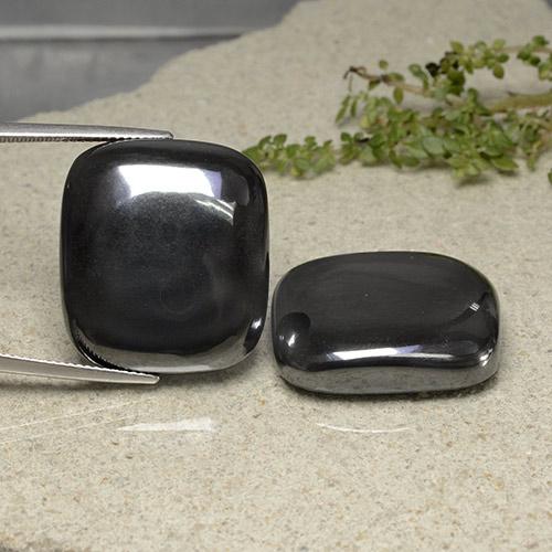 Achetez naturel 117,62ct gris hématite gems, coupe coussin, en provenance brésil chez gemselect. en stock, livraison internationale!