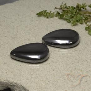 Shop natural 60.34ct Noir Gris Hématite gems, En forme de poire, from Brésil at GemSelect. In stock, global shipping!