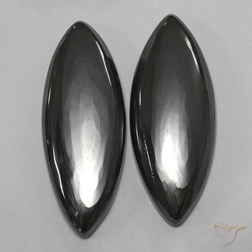 27.52ctw Naturel Gris foncé Hématite, Marquise, Opaque