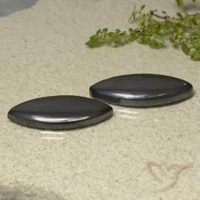Shop natural 38.35ct Noir Gris Hématite gems, Marquise, from Brésil at GemSelect. In stock, global shipping!