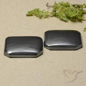 Shop natural 36.84ct Noir Gris Hématite gems, Octogone / coupe Émeraude, from Brésil at GemSelect. In stock, global shipping!
