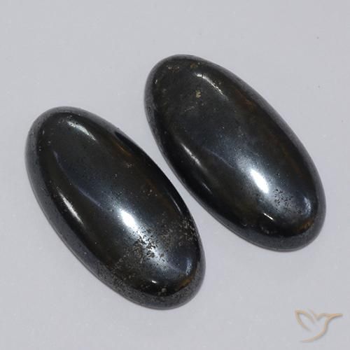 Shop natural 17.40ct Gris foncé Hématite gems, ovale, from Brésil at GemSelect. In stock, global shipping!