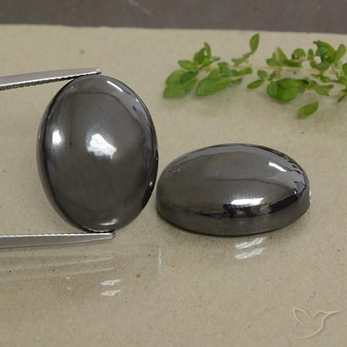 69.94ctw Naturel Gris moyen Hématite, ovale, Opaque