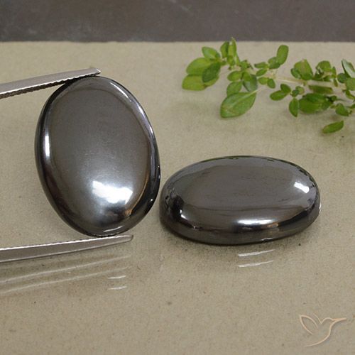 49.07ctw Naturel Gris moyen Hématite, ovale, Opaque
