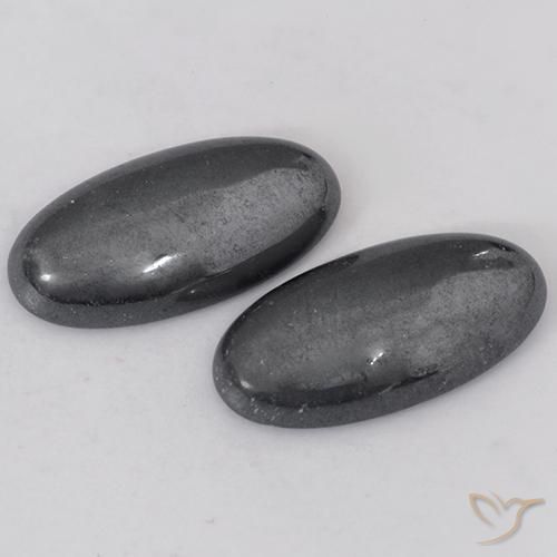 17.96ctw Naturel Gris Hématite, ovale, Opaque