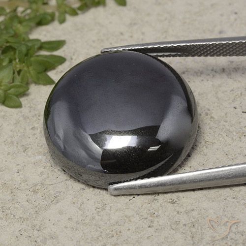33.27ct Naturel Noir Gris Hématite, Tour, Opaque