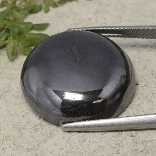 39.79ct Naturel Noir Gris Hématite, Tour, Opaque