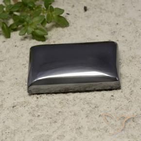 Hématite Noir Gris naturelle Baquette, 19.53 ct, Opaque