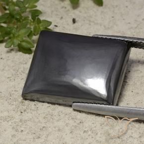 Hématite Noir Gris naturelle Baquette, 23.96 ct, Opaque