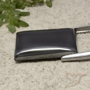 Hématite Noir Gris naturelle Baquette, 22.13 ct, Opaque