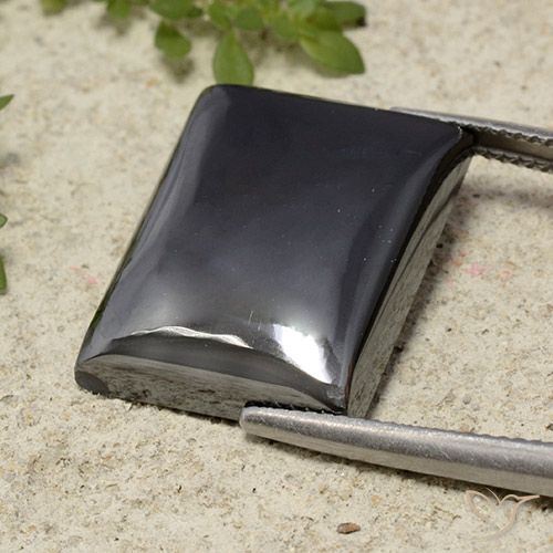28.35ct Naturel Noir Gris Hématite, Baquette, Opaque