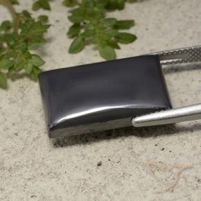 Hématite Gris foncé naturelle Baquette, 22.79 ct, Opaque