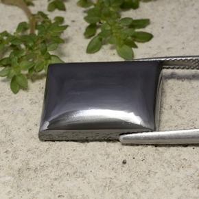 Hématite gris naturelle baguette, 23,59 ct, opaque