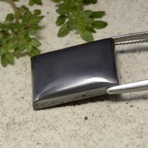 Hématite gris naturelle baguette, 23,59 ct, opaque