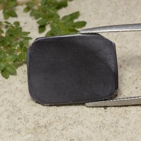 Hématite gris naturelle taille émeraude, 12,05 ct, opaque