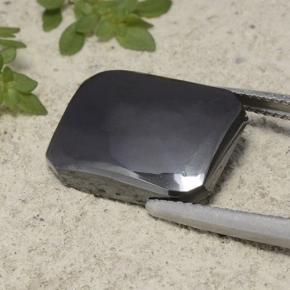Hématite gris naturelle taille émeraude, 11,97 ct, opaque