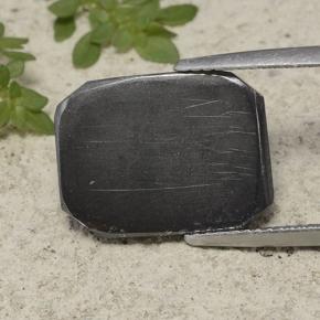 Hématite gris naturelle taille émeraude, 11,97 ct, opaque