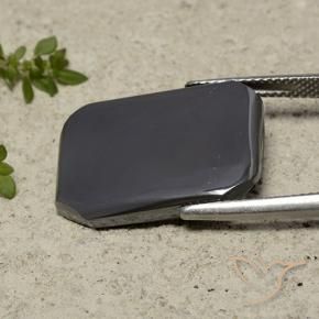 Hématite Gris foncé naturelle Octogone / coupe Émeraude, 20.32 ct, Opaque