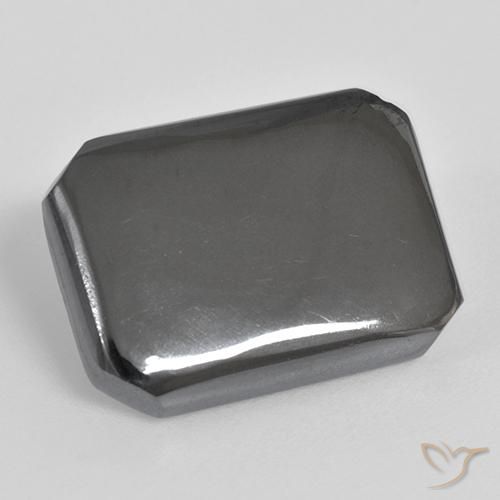 Hématite Gris moyen naturelle Octogone / coupe Émeraude, 17.55 ct, Opaque