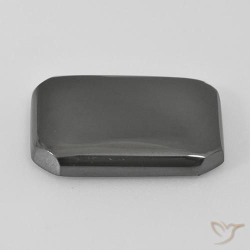 Hématite Gris moyen naturelle Octogone / coupe Émeraude, 17.55 ct, Opaque