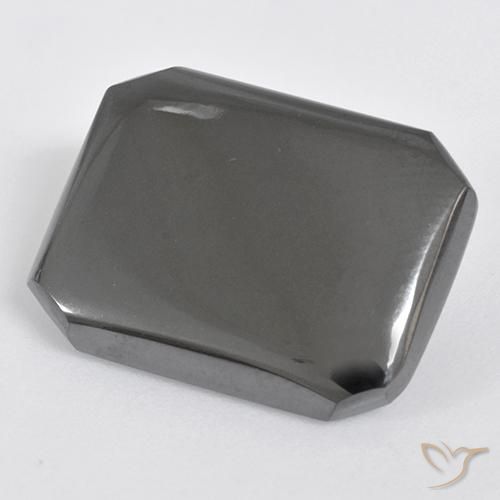 Hématite Gris moyen naturelle Octogone / coupe Émeraude, 18.98 ct, Opaque
