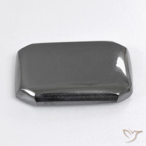 Hématite Gris moyen naturelle Octogone / coupe Émeraude, 18.98 ct, Opaque