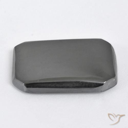 Hématite Gris argent naturelle Octogone / coupe Émeraude, 19.55 ct, Opaque