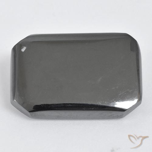 19.94ct Naturel Gris moyen Hématite, Taille émeraude, Opaque