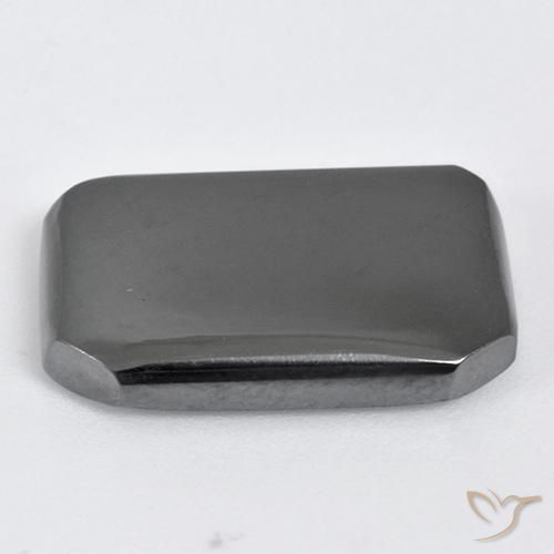 Hématite Gris moyen naturelle Octogone / coupe Émeraude, 19.94 ct, Opaque