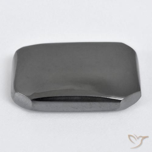 Hématite Gris moyen naturelle Octogone / coupe Émeraude, 21.90 ct, Opaque