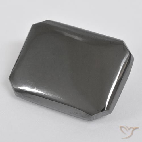 19.67ct Naturel Gris moyen Hématite, Taille émeraude, Opaque