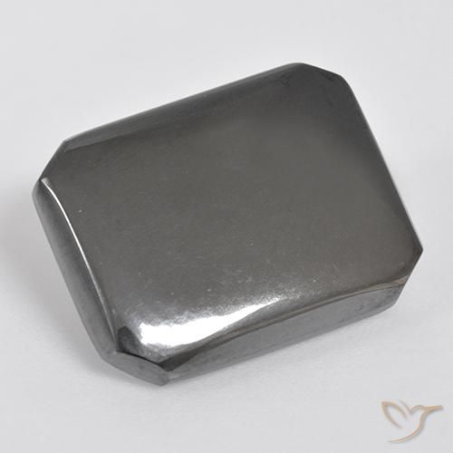 Hématite Gris moyen naturelle Octogone / coupe Émeraude, 19.67 ct, Opaque