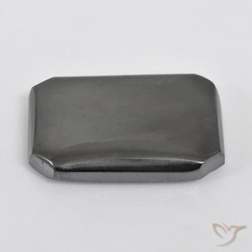 Hématite Gris moyen naturelle Octogone / coupe Émeraude, 19.67 ct, Opaque