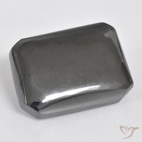 Hématite Gris moyen naturelle Octogone / coupe Émeraude, 25.04 ct, Opaque