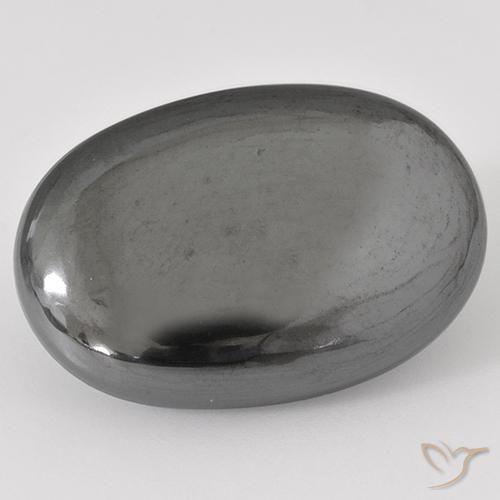 Hématite Gris moyen naturelle ovale, 31.18 ct, Opaque