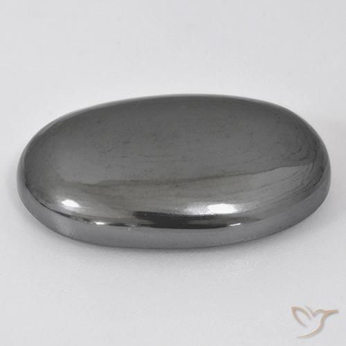 Hématite Gris moyen naturelle ovale, 31.18 ct, Opaque