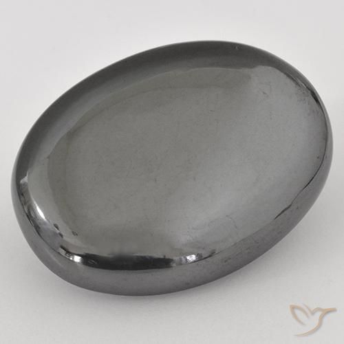 35.44ct Naturel Gris moyen Hématite, ovale, Opaque