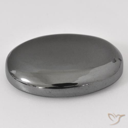 Hématite Gris moyen naturelle ovale, 35.44 ct, Opaque