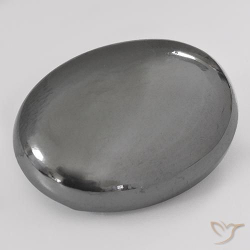33.54ct Naturel Gris argent Hématite, ovale, Opaque