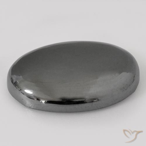 Hématite Gris argent naturelle ovale, 33.54 ct, Opaque