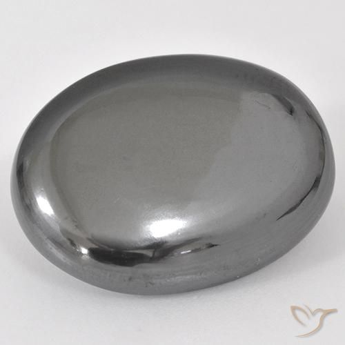 38.86ct Naturel Gris moyen Hématite, ovale, Opaque