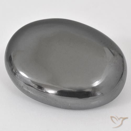 Hématite Gris moyen naturelle ovale, 38.86 ct, Opaque