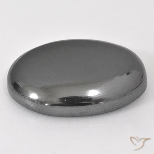 Hématite Gris moyen naturelle ovale, 38.86 ct, Opaque